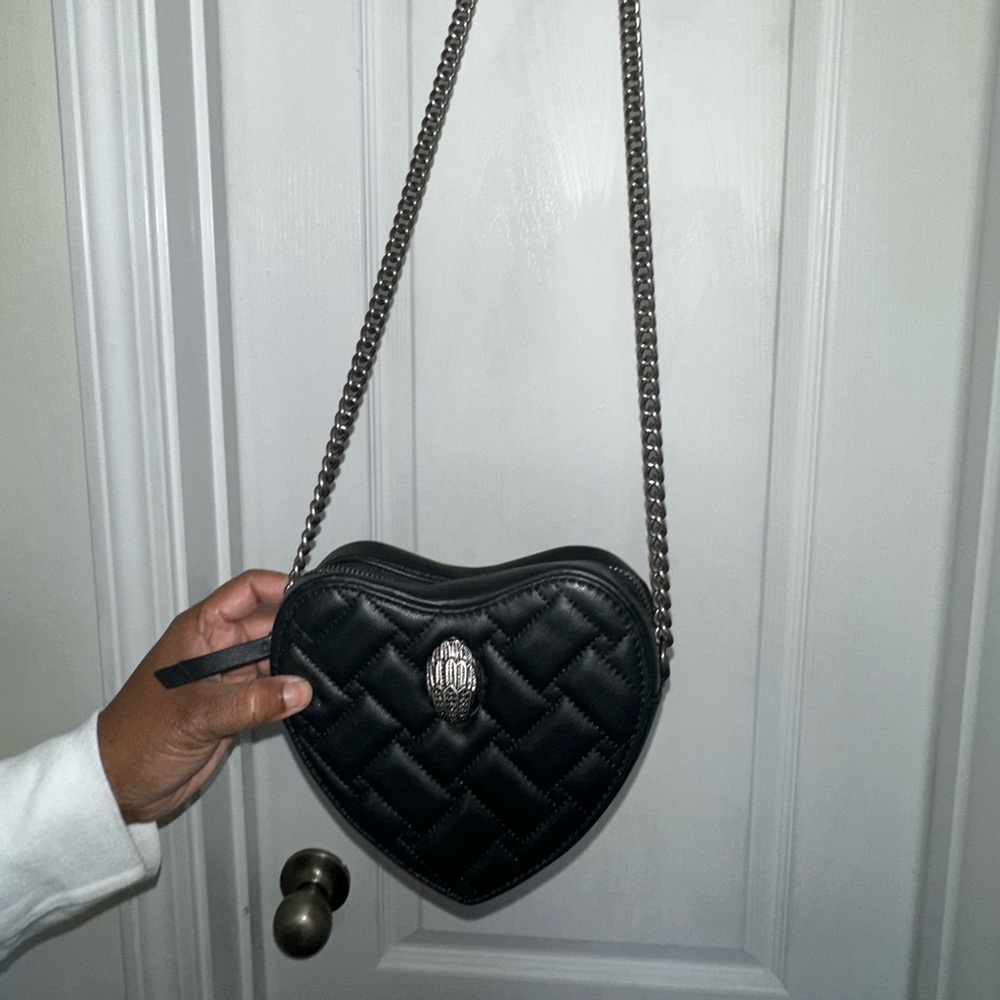 Kurt Geiger Black Quilted Crossbody Bag with Chain Strap